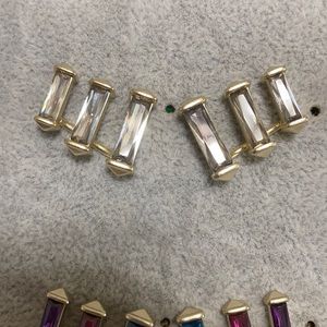 Brooks Kendra Scott earring in gold and clear.